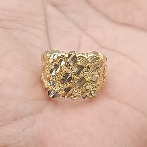 10kt Solid Gold Nugget Ring For Men size 8